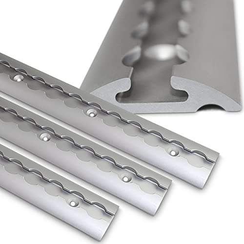 Airlineschienen Set 0,5-10 Meter - TÜV Zertifiziert - halbrunde Form - Ladungssicherung für LKWs und Wohnmobile - Gebohrte Zurrschiene Aluminium Silber - Zurrleiste | 2 x 1 Meter