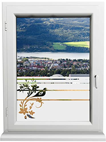 INDIGOS UG - Glasdekorfolie - Tauben - Sonnenschutz H50Line - Sichtschutzfolie - Fensterfolie - für die Küche, Bad ans Fenster, Sichtschutz - selbstklebend - matt