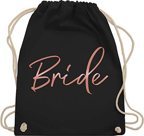 Turnbeutel Rucksack - JGA Junggesellenabschied Frauen - Bride Rose Gold - Unisize - Schwarz - braut brauttaschen bachelorette party beutel junggesellinnenabschied outfit jungesselnabschied tasche