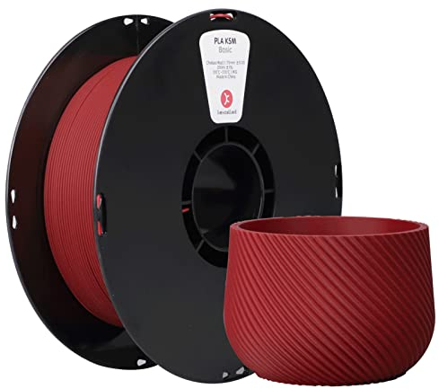 kexcelled PLA Matte Kirschrot Filament 1,75mm +/-0,03mm, Matt Textur Finish Farbe, Ästhetische Materialien für FDM 3D Druck, 1kg Rolle Spule