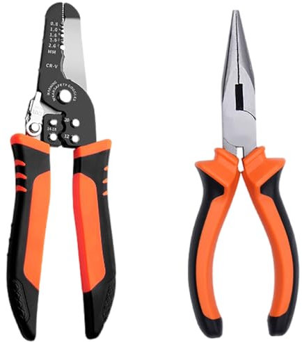 COYOUCO Decapante de Alambre de 7 Pulgadas, Cortador de Alambre Trenzado, crimpadora de Alambre, Herramientas de cableado y Herramienta Manual multifunción, con alicates de Punta de Aguja