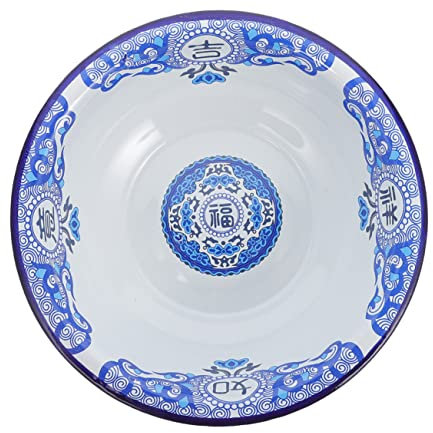 Zerodeko Ciotola Smaltata Retro Vasca Enameled Multiuso Per Zuppe Insalate e Pasta Capacità Resistente e Pratica Per La Casa e Eventi Speciali