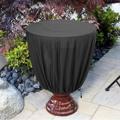 Wasserfeste Abdeckung für Brunnen aus 210D-Oxford-Gewebe, Größe 89 x 61 cm, ideal für Vogeltränken, Schwarz (61 x 46 cm)
