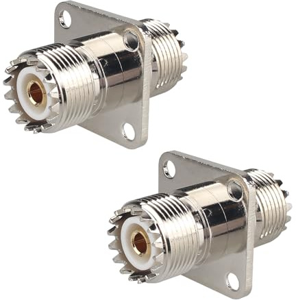 Futheda 2 st SO239 PL259 UHF hona 4 hål fläns panelmontering kontakt RF koaxialadapter kompatibel med skinka radio router Wi-Fi-antenn förlängningskabel signalförstärkare walkie Alkie