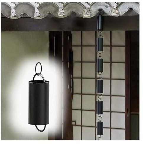 WDCDYQDH Regenkette, Regenkette für Fallrohr, Zylinder aus Aluminiumlegierung für Garten/Balkon, 2 m, eine Farbe (eine Farbe, 2,4 m (7,8 Fuß))