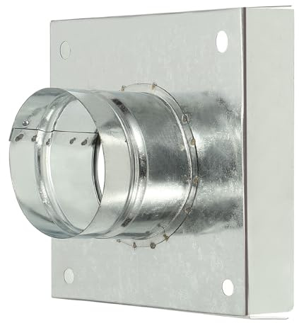 YOKIVE Duct Connector Flange, Square Galvanized Steel Air Ducting Mounting Plate, Great for Heating Cooling Ventilation HVAC Exhaust Fan System(3 Inch, Silver Tone)