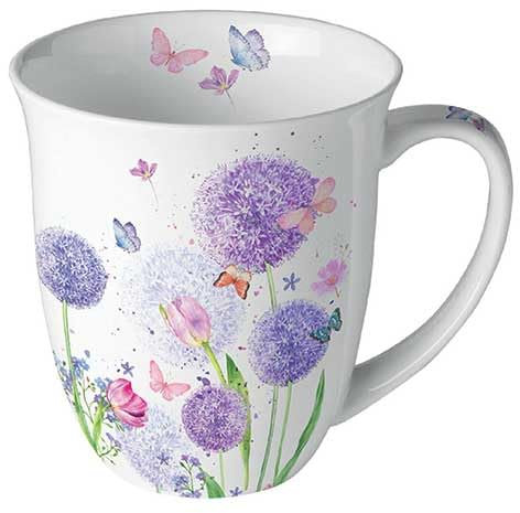 Ambiente Tasse en porcelaine d'environ 400 ml Tasse en porcelaine pour thé ou café Printemps Été Fleur Beauty