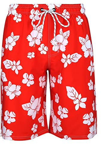 Generico Costume Uomo Mare Lungo Bermuda Leggeri Traspirante Costume Bermuda al Ginocchio Estiva Casual Costumi da Mare Lungo Pantaloncini Corti Spiaggia Sport Surf Shorts Costume a Pantaloncino