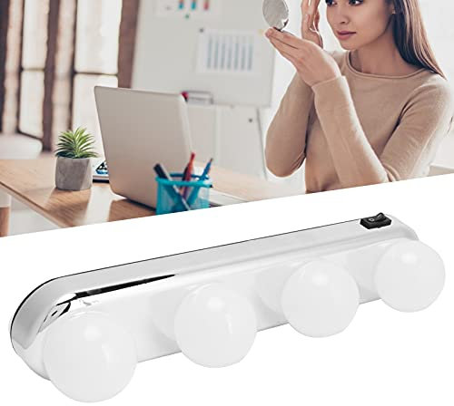 Ejoyous Schminklicht Licht, 4 LED Schminktisch Beleuchtung Spiegelleuchte Lampen für Schminktisch Spiegel ohne Bohren ohne Kabel