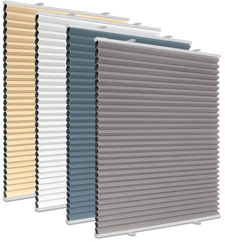 Wabenplissee ohne Bohren, Thermo-Schallschutz & Vollverdunkelung, Klemmfix-Montage für Mietwohnungen & Familien, Ideal für Schlafzimmer, Homeoffice & Kinderzimmer(B70 x H100 cm, Grau)