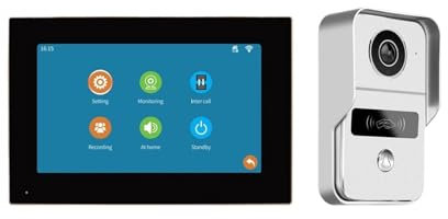 TIEOAXFT Smart App IP Poe Videocitofono Wi-Fi Videocitofono IR Anello Senza Fili 1080P H.264 WiFi Campanello Citofono Villa Citofono