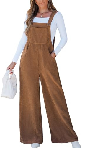 CUPSHE Tuta da donna in velluto a coste con scollo quadrato, gamba larga, senza maniche, salopette casual per autunno e inverno