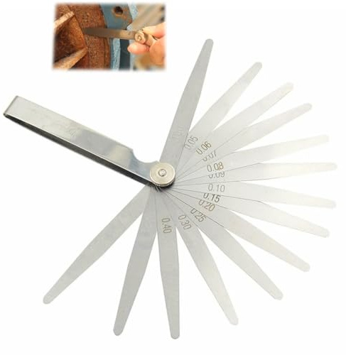 GNALIA Spessimetri A Lame, 1 Pezzo 100Mm Colore Metallo, 32 Lame 0.04-0.88Mm Per Misurazione Spessori E Fessure