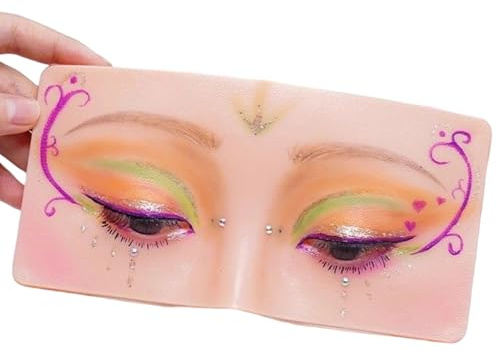 Générique Übungspaneel für Make-up Augen und Gesicht | Make-up-Hilfe aus Silikon, wiederverwendbar, Gesicht aus Silikon für Künstler, Autodidakten und Frauen