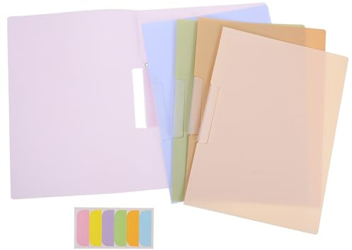 ifundom Carpetas para Documentos A4 con Clip Abatible Polipropileno Resistente Set de 5 Unidades Multicolor Organizador Adecuado para Oficina y Escuela Acceso Rápido y Gran Capacidad