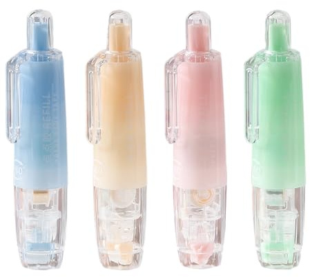Stylo À Ruban Adhésif Double Face | 4 Rouleaux Adhésifs,Stylos Rotatifs à 360 Degrés pour le Scrapbooking - pour le Journaling, le Bureau, l'Emballage, l'Art, la Maison, la Photo, les Projets, les