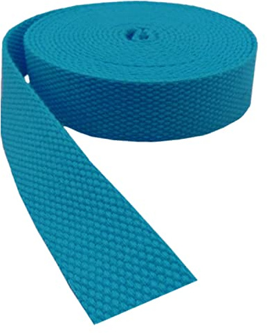 Webbband, nylonband, Bomullsvävband for väskor Koppel Konst och hantverk Tillbehör Flerfärgade Storlekar Varierar 9 meter(Lake Blue,25 mm)