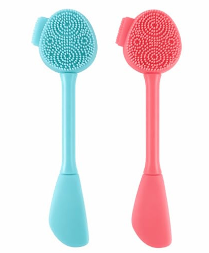 Solvio 2Pcs Silicone Facial Cleansing Brush and Face Mask Applicator