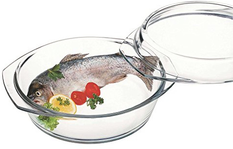 Simax Schüssel mit Deckel, Glas, Transparent, 24.9 x 24.9 x 9.3 cm