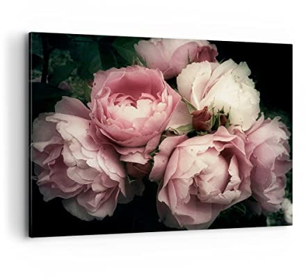 ARTTOR Wandbilder Dekoration Wohnzimmer Pfingstrose Blume Bilder auf Leinwand 120x80cm Leinwandbild Schlafzimmer Küche Deko Wand Kunstdruck Art Groß XXL Wanddeko Bild Wall Decor Canvas AA120x80-3930