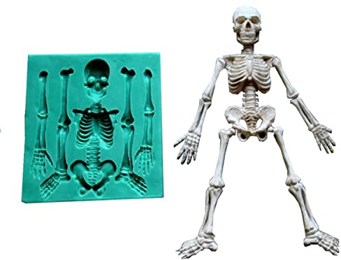 Stampo in silicone di scheletro di Halloween Sugarcraft che decora fondente Stampo commestibile Stampo da decorazioni per torte