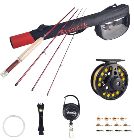 Aventik Whisperer Fly Fishing Rod and Reel Combo, Complete Fishing Starter Kit 7FT 3/4wt, Freshwater Ultra Light Fly Rod with Cordura Rod Case(7'6'' LW3/4 Combo)