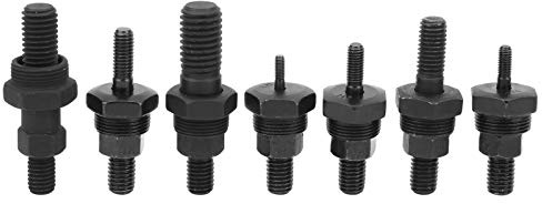 Embout d'outil d'écrou de rivet de 14 pièces, M3 M4 M5 M6 M8 M10 M12 Mandrin de rechange en acier à grande vitesse et jeu de nez pour pistolet à écrou de rivet à main, pièce de rechange