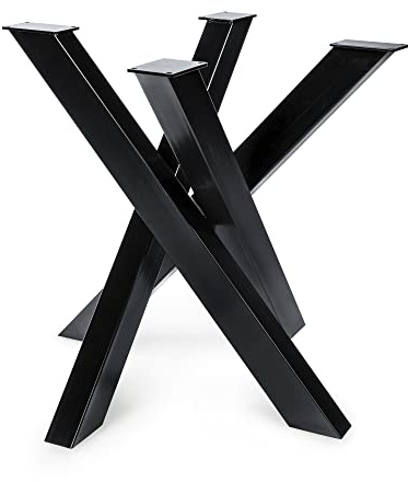 Magnetic Mobel Struttura del tavolo Orion Design a croce, robusta, robuste guide per tavoli, acciaio, gambe del tavolo, metallo (Nero, 77x77xH71 cm)