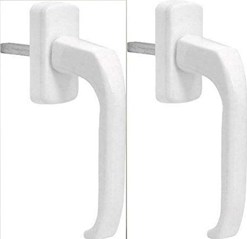 2 Stck Fenstergriff Aluminium-Druckguss RAL9016 Stiftlänge 38mm inkl. 2 Oliv
