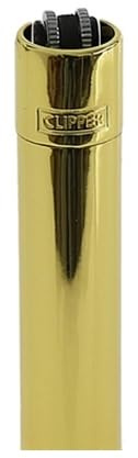 Clipper Metall Large Feuerzeug Gas - 1x Feuerzeug Edles Design inkl. Geschenk Box + DHB (Gold - Glänzend)