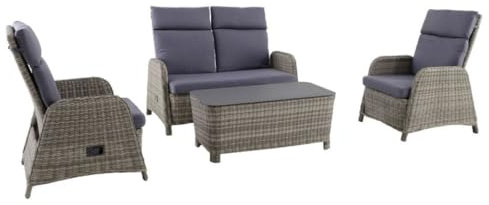 elGiga | MWH Verando Lounge-Set - 4-teiliges Gartenmöbel-Set