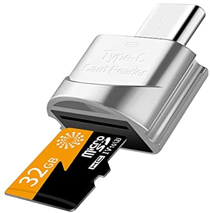 Lettore di Schede TF/Micro SD, USB-C a Micro SD/TF/SDXC/SDHC - Adattatore OTG di Memoria Compatibile con Galaxy, Huawei, Tablet, PC, Laptop, MacBook（Argento）