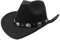 Eohak Shapeable Western Cowboyhut für Herren Damen Filz Fedoras Cap Outback Cowgirl Jazz Hüte mit Gürtelschnalle M/L, Schwarz, Medium