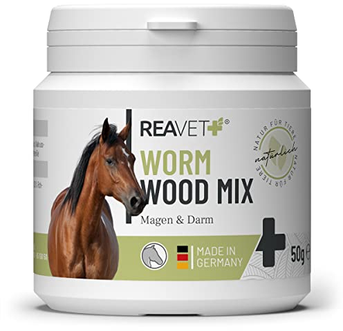 ReaVET Wurm-Kraut Pulver 50g, Sekundierend bei Wurmkur nach Wurmbefall für alle Pferde & Ponys, kein Anthelminthikum, natürliche Rezeptur mit Saponinen & Bitterstoffen