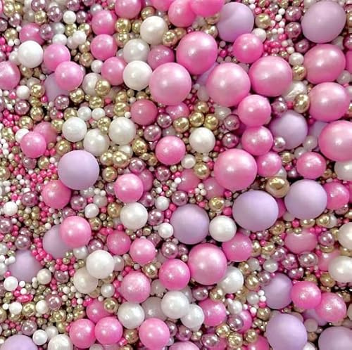 Luxury sprinkles Pink lilac purple metallic Gold White pastel Sprinkles cupcake cake topper pearls 100s 1000s valentines Mother’s Day wedding decoration party baby shower WITH LOVE