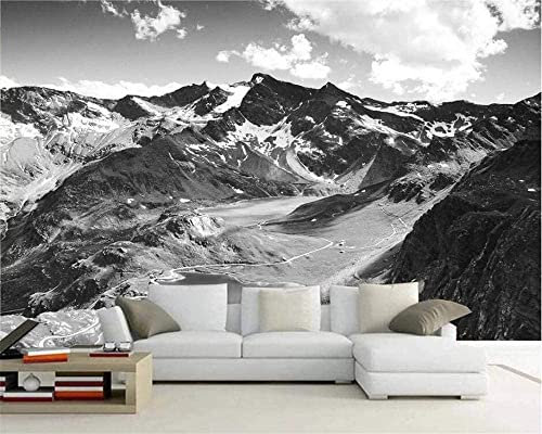 3D Montagnes Ciel Bleu Paysage Noir Et Blanc Papiers Peints Grands Autocollants , Papiers Peints Amovibles | Papier Peint Autocollant 3D Pour Chambre D'Enfant, Salle 140 (largeur) x 70 (hauteur) cm
