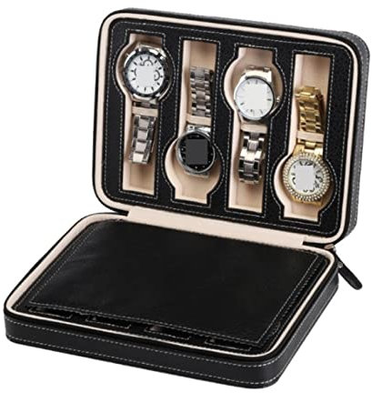 Uhrenkoffer Uhrenrolle Uhrenbox Uhrenschatulle Watch Display OrganizerTravel Portable Uhrenbox Mit Reißverschluss 8 Slots Holder Display Storage Organizer Case Uhrenetui Uhren Aufbewahrungsbox ( Color