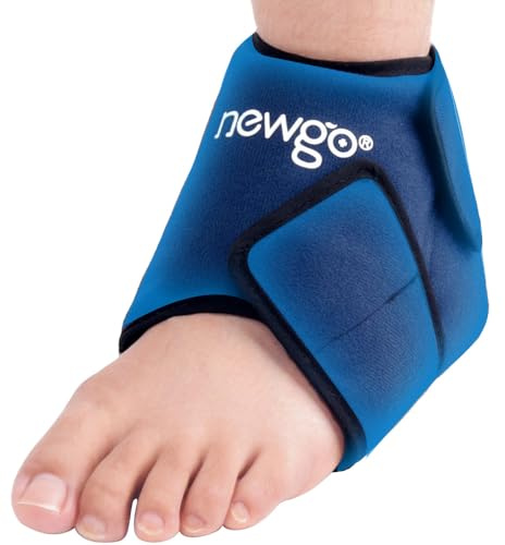 NEWGO Ankle Ice Pack Wrap, Reusable Foot Ice Wrap for Swelling, Hot Cold Compression Ankle Cold Packs for Pain Relief, Plantar Fasciitis, Sport Injuries, Post-Surgery Recovery