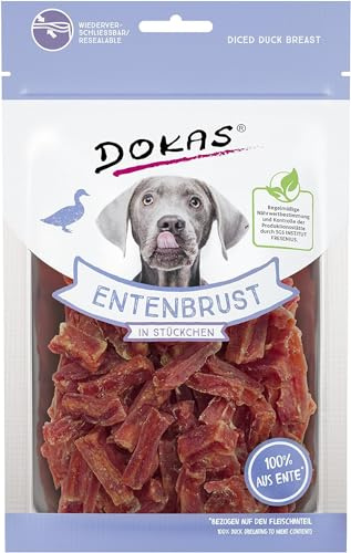 Dokas Snack Natural Entenbruststücke für Hunde, 10 x 70 g