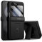 SURITCH for Samsung Galaxy Z Flip 5 Case with Screen Protector & Hinge Protection & Foldable Kickstand, All-Inclusive Shockproof Protective Matte Cover for Samsung Galaxy Z Flip 5 5G(2023)-Black