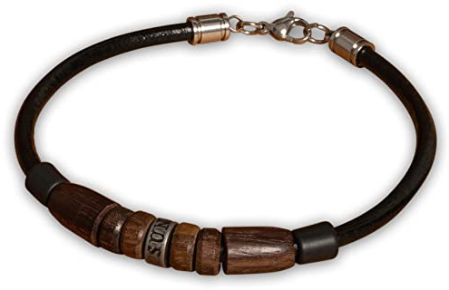 HANA LIMA Surferarmband Lederarmband Herrenarmband Edelstahl Damenarmband Armband für Herren Damen Mann Frau Unisex Rokan