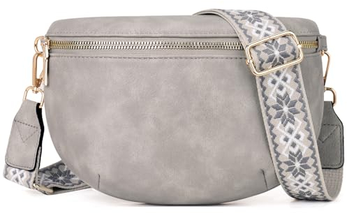 Roulens Kleine Damen Umhängetaschen,Elegant Bauchtasche Damen,Umhängetasche aus Veganes PU Leder,Crossbody Bag Damen,RFID Blockierung Kartenschlitz Brusttasche mit Verstellbar Abnehmbar Breiter Gurt