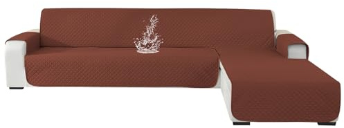 Ystyle Sofabezug L Form 3 Sitzer, Universal Reversibel Sofa Überzug L Form Für Links/Rechts Halbinsel, Sofabezug Ecksofa L Form Wasserdicht, Sofa Cover L Shape Kratzfest (255cm, Kaffee)