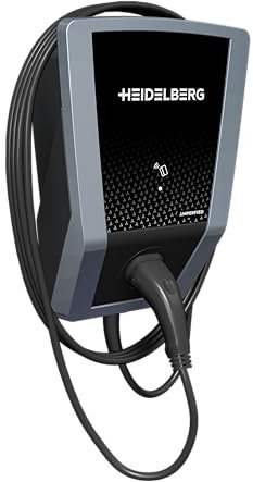 HEIDELBERG Wallbox für Dienstwagenfahrer mit Solaranlagen. U.a. mit integr. Phasenumschaltung, MID-Zähler, FI-Schutzschalter. Connect.solar pro Wallbox 11 kW mit App und RFID inkl. 7,5 m Ladekabel.