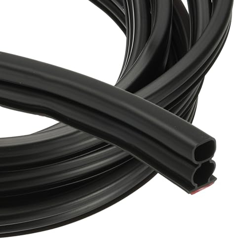 PATIKIL 40 Ft D Shape Rubber Seal Strip, 2/5 W x 3/5 T Self-Adhesive Extra Thick Rubber Door Weather Stripping for Large Gaps, Door Frame, Window Insulation, Soundproof, Black/Red