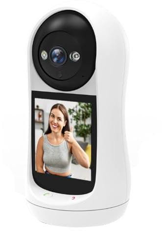 Uxsjakjsd Monitor de con Video WiFi de 2,8 Pulgadas, Cámara de Vigilancia IP de 8 MP, Pantalla IPS, Detección de Sonido, Cámara PTZ HD para Casa Inteligente, Enchufe de la UE