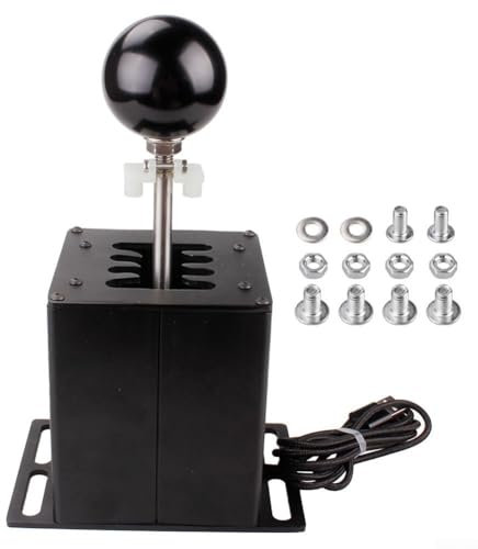 Gear Shifter for Gaming Steering Wheel, Steering Wheel PC H Shifter with 6/7 Speed Push Down Reverse Gear, Racing Games H Gear Lever for Logitech G29 G27 G25 Racing Shifter 6+R 7+R Gear