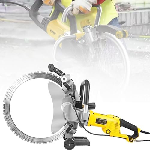 LSBHPPD Sierra De Hormigón Eléctrica 5000w Fresadora De Pared Circular 2200rpm Máquina De Corte Hormigón De Agua Máquina De Fresado Ranuras Pared,29 Cm De Profundidad Corte,4xblade