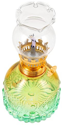 PartyKindom Vintage Kerosinlampe Für Indoor Nutzung Dekorative Glas Petroleumlampe Mit Farbverlaufener Oberfläche Mehrfach Verwendbar Für Wohnzimmer Balkon Party Sichere Und Einfache Reinigung