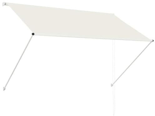 Markise, Klemmmarkise Einziehbar, Sonnenschutz für Fenster Terrasse Balkon, Balkonmarkise Fallarmmarkise Fenstermarkise,Creme,200 x 150 cm